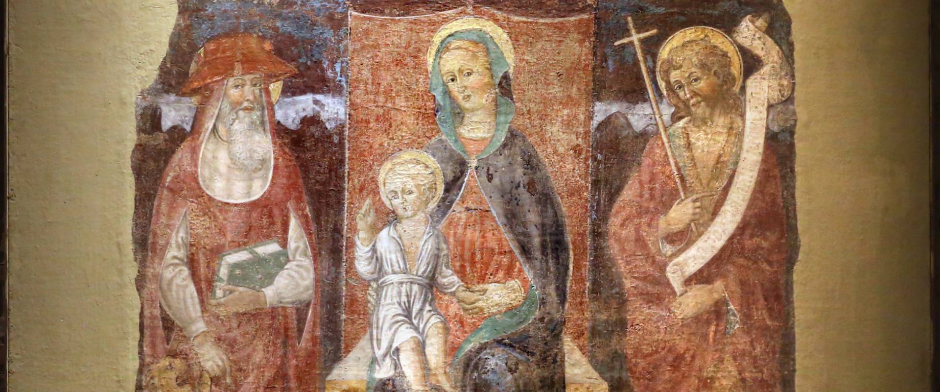 Jacopo loschi, madonna col bambino in trono tra i ss. girolamo e giovanni in battista, 1480-90 ca., fda s. girolamo a parma foto di Sailko